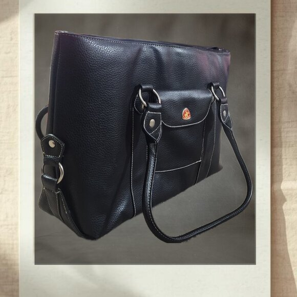 BHPC Luxury Black Leather Briefcase | Laptop Bag | Business Travel Messenger Bag - Picture 2 of 6